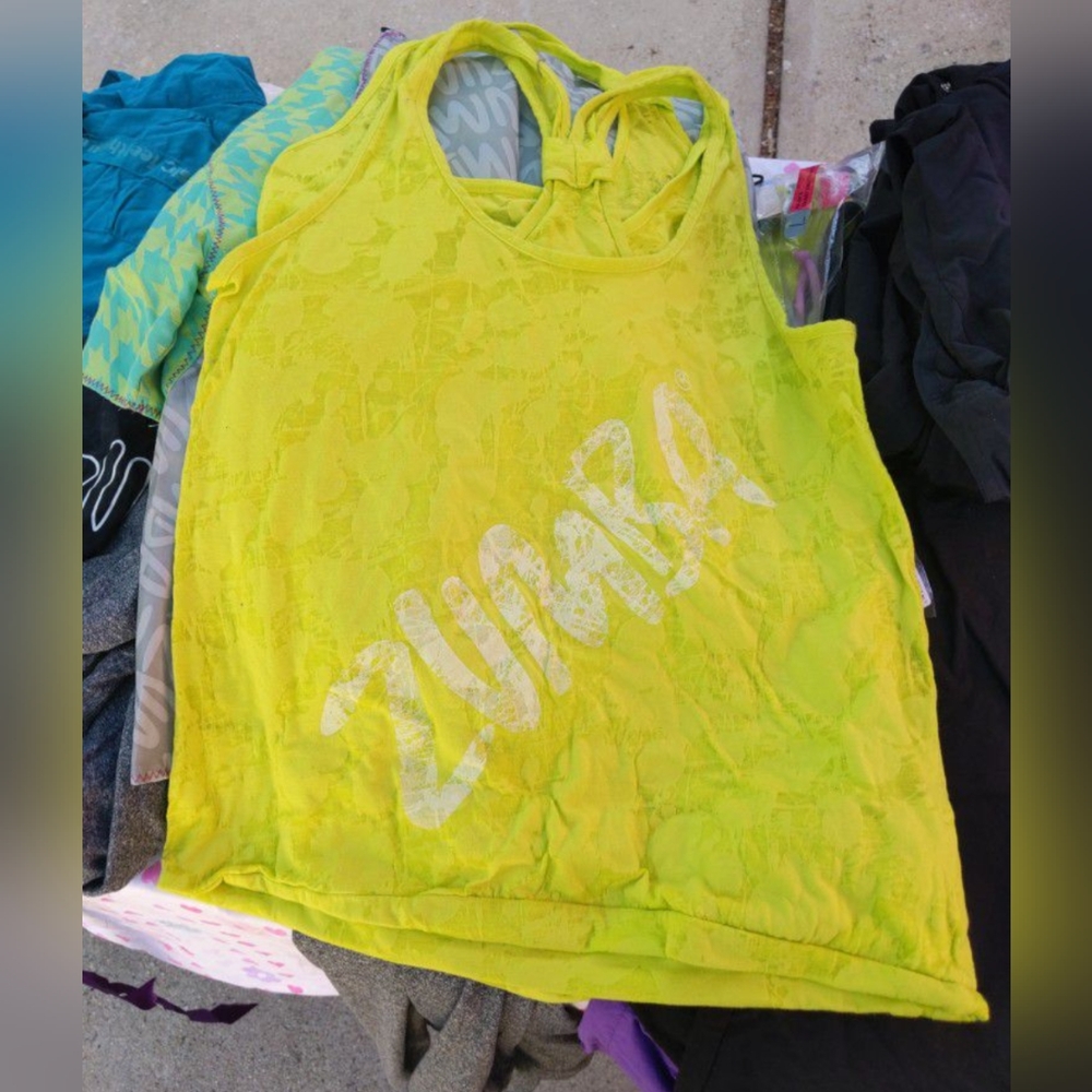 Zumba neon yellow tank top